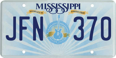 MS license plate JFN370