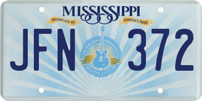 MS license plate JFN372