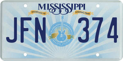 MS license plate JFN374
