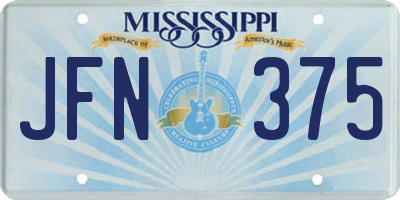 MS license plate JFN375