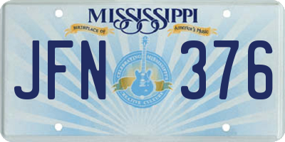 MS license plate JFN376