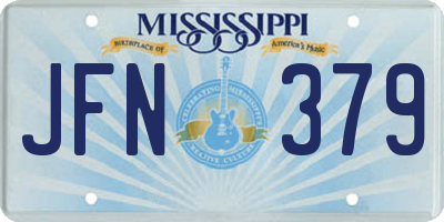 MS license plate JFN379