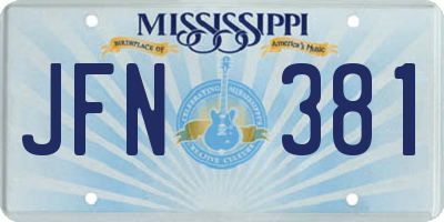 MS license plate JFN381