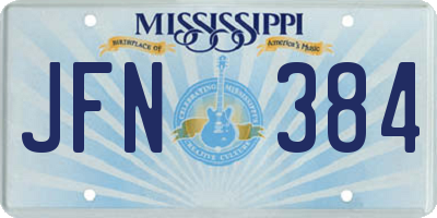 MS license plate JFN384