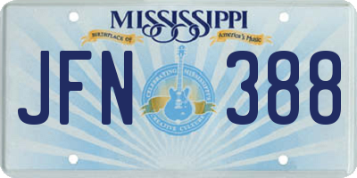 MS license plate JFN388