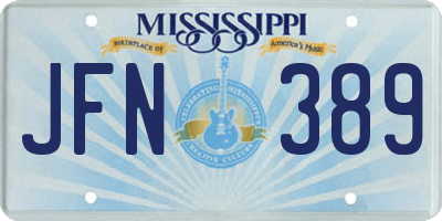 MS license plate JFN389