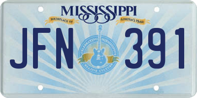 MS license plate JFN391