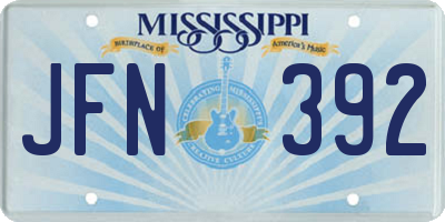 MS license plate JFN392