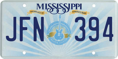 MS license plate JFN394