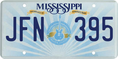 MS license plate JFN395