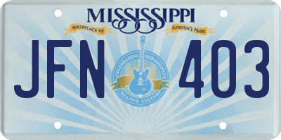 MS license plate JFN403