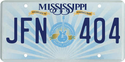 MS license plate JFN404