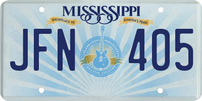 MS license plate JFN405