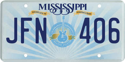 MS license plate JFN406