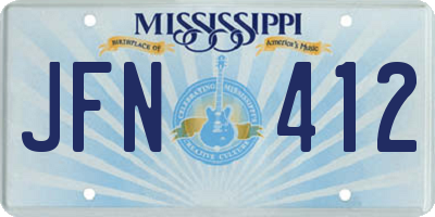 MS license plate JFN412