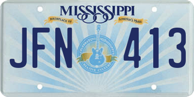 MS license plate JFN413