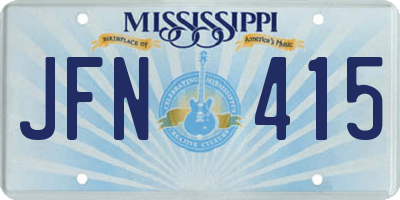 MS license plate JFN415
