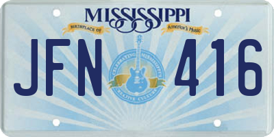 MS license plate JFN416