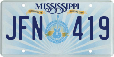MS license plate JFN419
