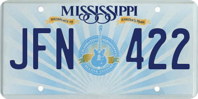 MS license plate JFN422