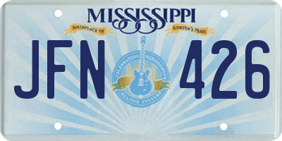 MS license plate JFN426