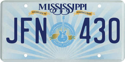 MS license plate JFN430