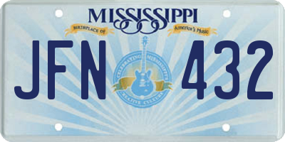 MS license plate JFN432