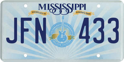 MS license plate JFN433