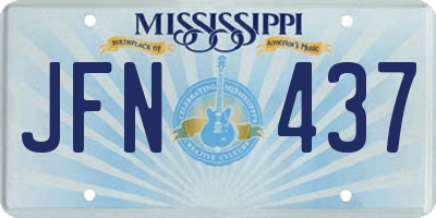 MS license plate JFN437