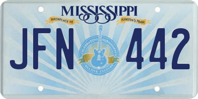 MS license plate JFN442