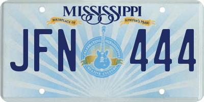 MS license plate JFN444