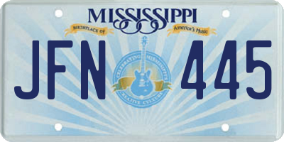 MS license plate JFN445