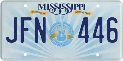 MS license plate JFN446