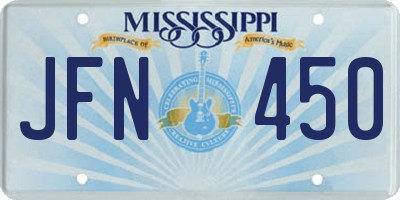 MS license plate JFN450