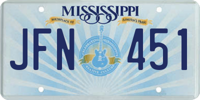 MS license plate JFN451