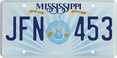 MS license plate JFN453