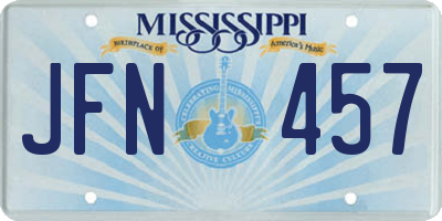 MS license plate JFN457
