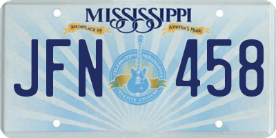 MS license plate JFN458