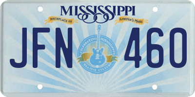 MS license plate JFN460