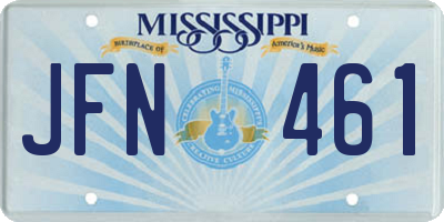 MS license plate JFN461