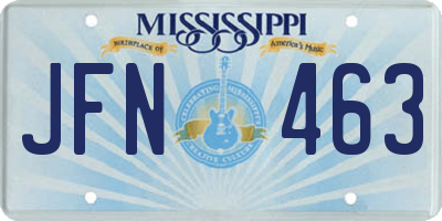 MS license plate JFN463