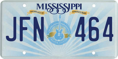 MS license plate JFN464