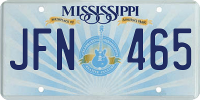 MS license plate JFN465