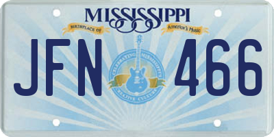 MS license plate JFN466