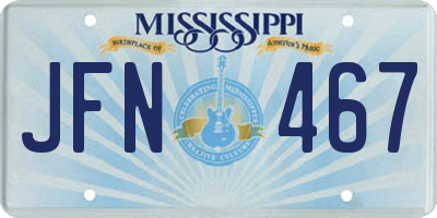 MS license plate JFN467