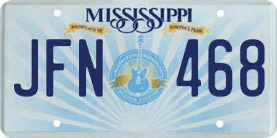 MS license plate JFN468