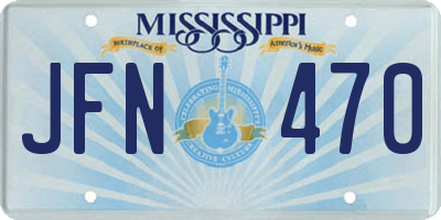 MS license plate JFN470