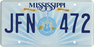 MS license plate JFN472