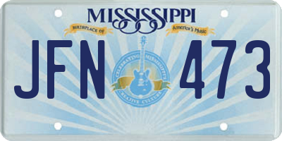 MS license plate JFN473