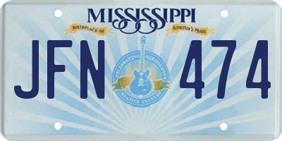 MS license plate JFN474